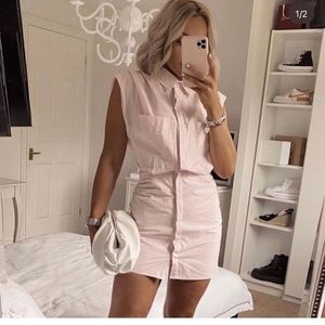 Zara shoulder details dress Bloggers favorite